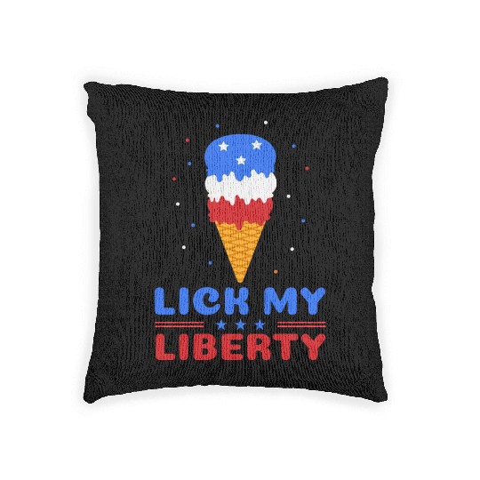 Lick my Liberty 4th of July Ice Cream Woven Pillows
