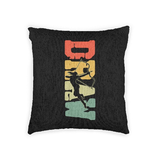 Archery Bow Archer Girl Vintage Woven Pillows