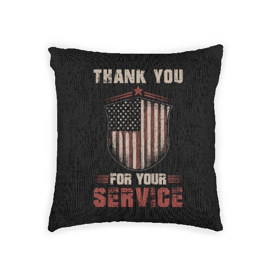 American Flag Patriotic Soldier US Veteran Men Woven Pillows