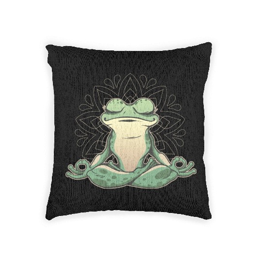 Frog Making Yoga Woven Pillows