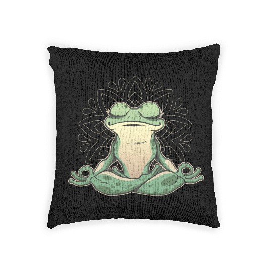 Frog Making Yoga Woven Pillows