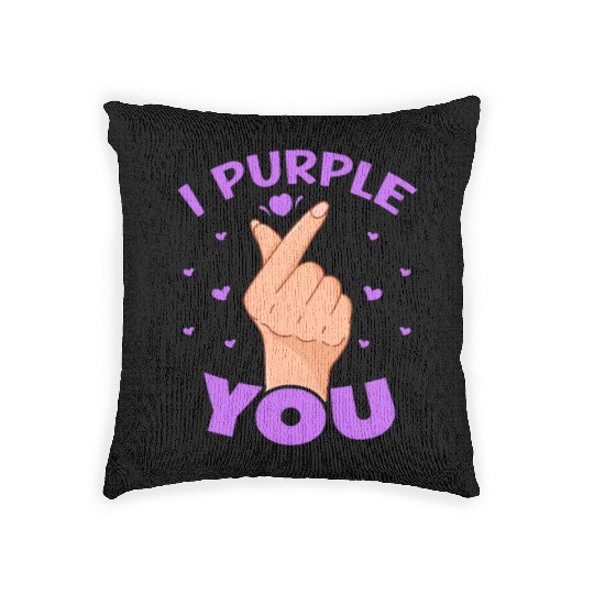 I Purple You Finger Heart Woven Pillows
