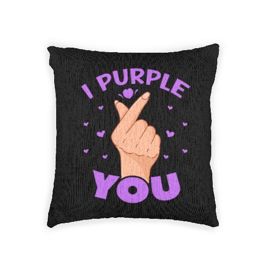 I Purple You Finger Heart Woven Pillows