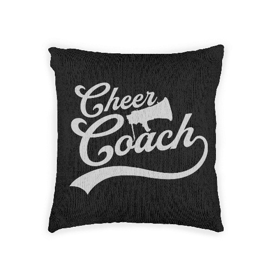 cheer coach megaphone speak Woven Pillows
