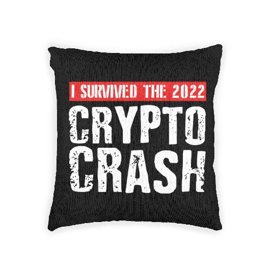 I SURVIVED THE 2022 CRYPTO CRASH RETRO Woven Pillows