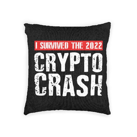 I SURVIVED THE 2022 CRYPTO CRASH RETRO Woven Pillows