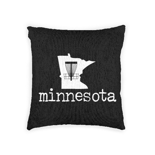 State of Minnesota Disc Golf Woven Pillows Golfer Golfing