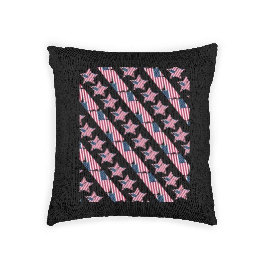 Pattern flag Independence Since 1776 Fourth July Woven Pillows