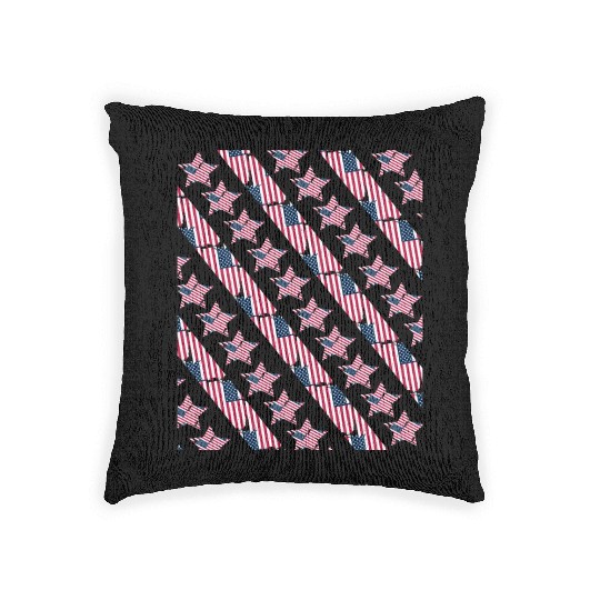 Pattern flag Independence Since 1776 Fourth July Woven Pillows