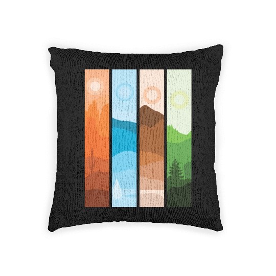 Artistic Nature Wilderness Mountain Landscape Woven Pillows