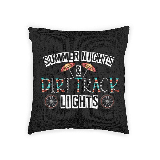 Summer Night Dirt Track Lights Woven Pillows