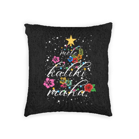 Mele Kalikimaka Hawaiian Hawaii Christmas Natives Woven Pillows