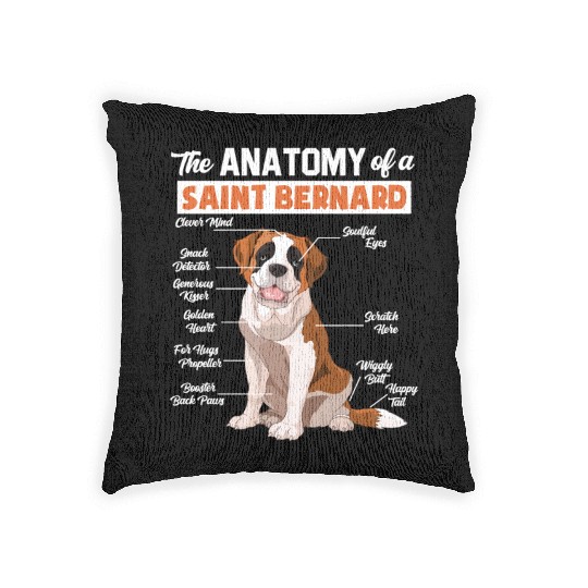 Saint Bernard Woven Pillows The Anatomy of a Saint Bernard