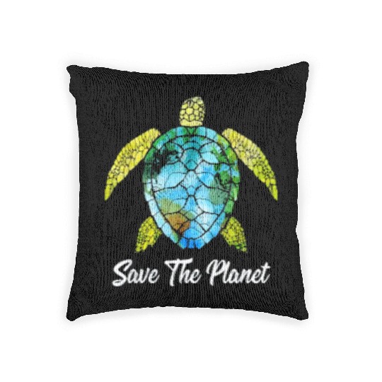 Save The Planet Earth Day Save Turtles Sea Life Woven Pillows