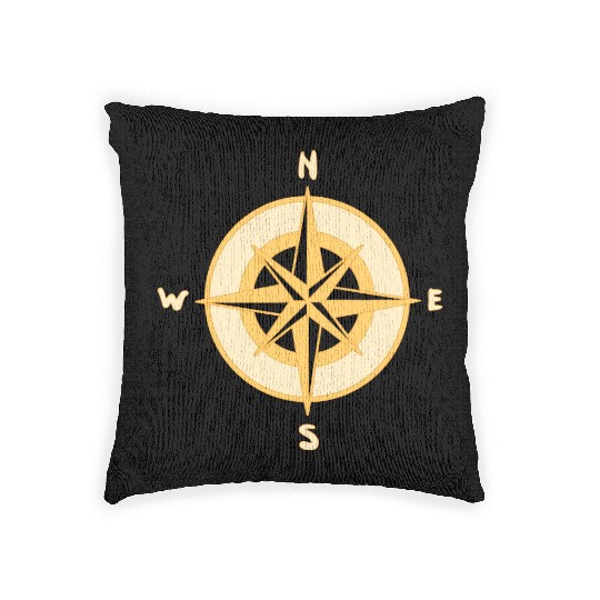 Nautical Compass star / rose, cardinal directions Woven Pillows