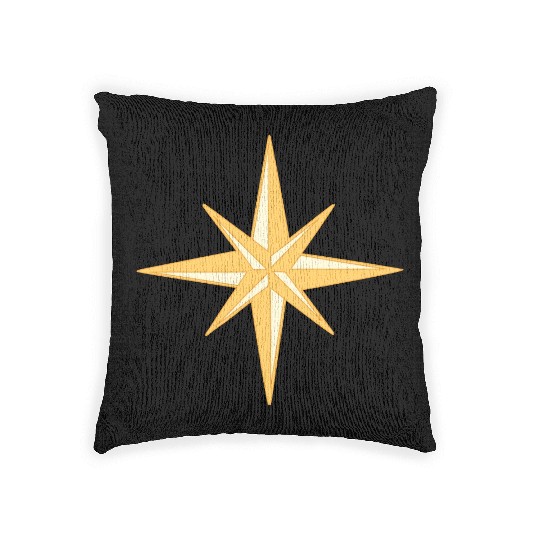 Nautical star. Compass rose, cardinal directions Woven Pillows