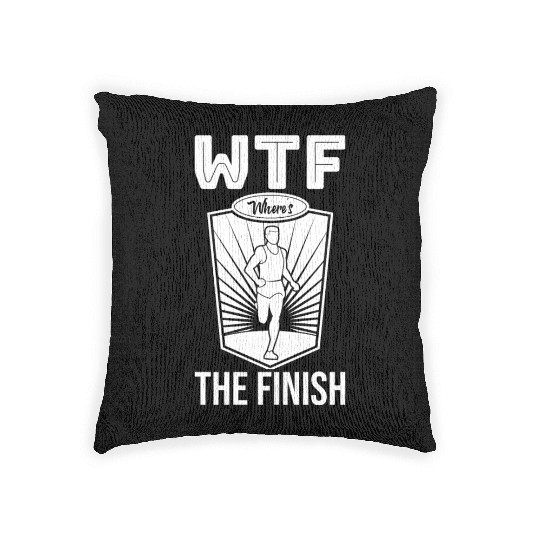 WTF Where's The Finish - Running Runner Woven Pillows