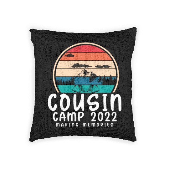 COUSIN CAMP 2022 Funny Summer Vacation Camping Woven Pillows