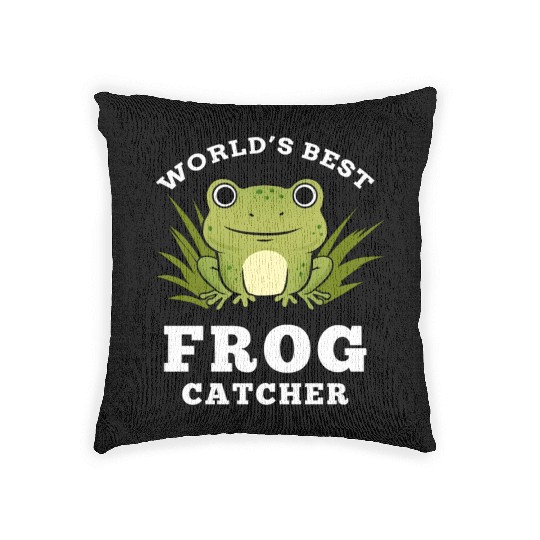 World s Best Frog Catcher For Herpetologist New Woven Pillows