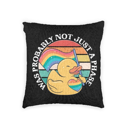 LGBTQ Duck Was Probably Not Just A Phase Pride Woven Pillows
