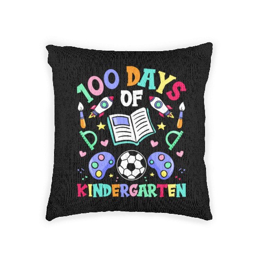 100 Days Of Kindergarten Sayings Cute Team Sweet Woven Pillows