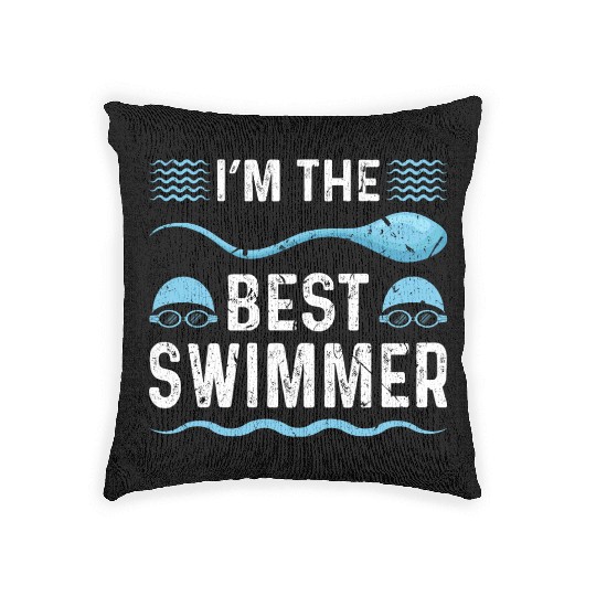 Swim Dad Fathers Day Swimmer Woven Pillows