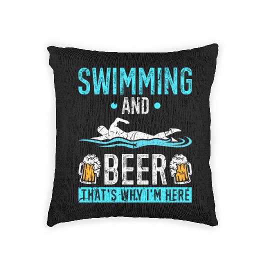 Swimming And Beer Swimmer Swim Woven Pillows