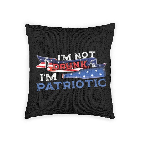 Beer Not Drunk America American Flag 4th Of July Woven Pillows