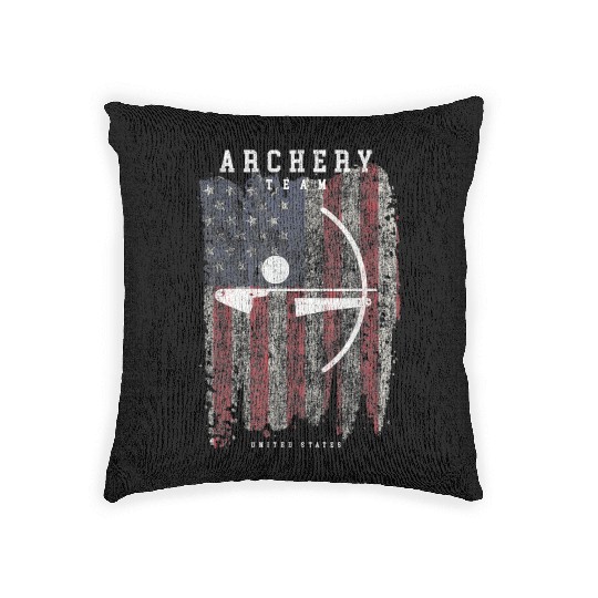 Archery Team USA Vintage American Flag Compound Woven Pillows