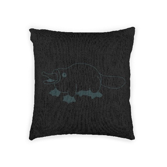 Cute little walking squat platypus Woven Pillows