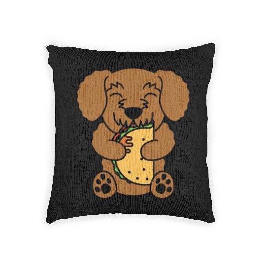 Goldendoodle Taco Lover Woven Pillows