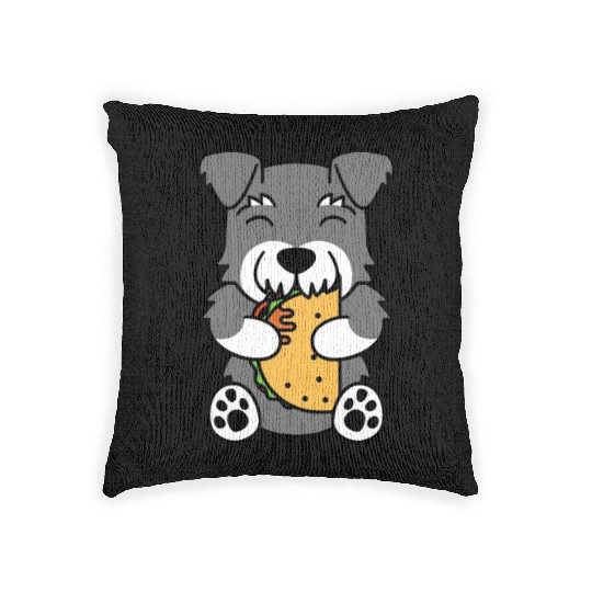 Schnauzer Taco Lover Woven Pillows