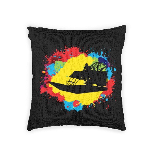 Airboat Fanboat Airboating Planeboat Swamp boat Woven Pillows