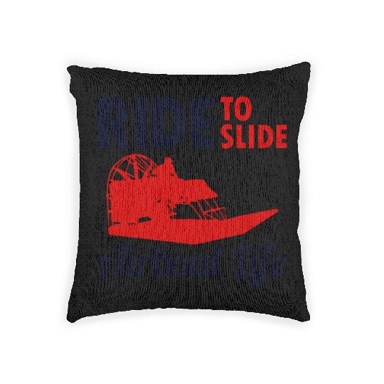Airboat Fanboat Airboating Swamp boat Race Ride Woven Pillows