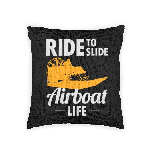 Airboat Fanboat Airboating Swamp boat Race Ride Woven Pillows