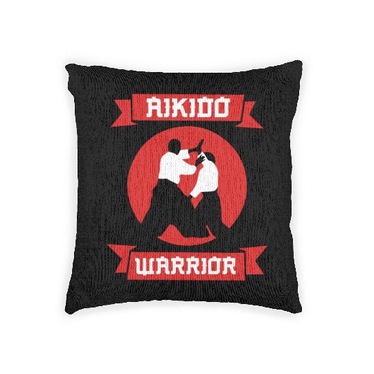 Aikido Warrior Martial Arts Training Fighter Woven Pillows
