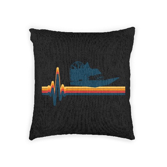 Airboat Fanboat Airboating Swamp Boat Heartbeat Woven Pillows