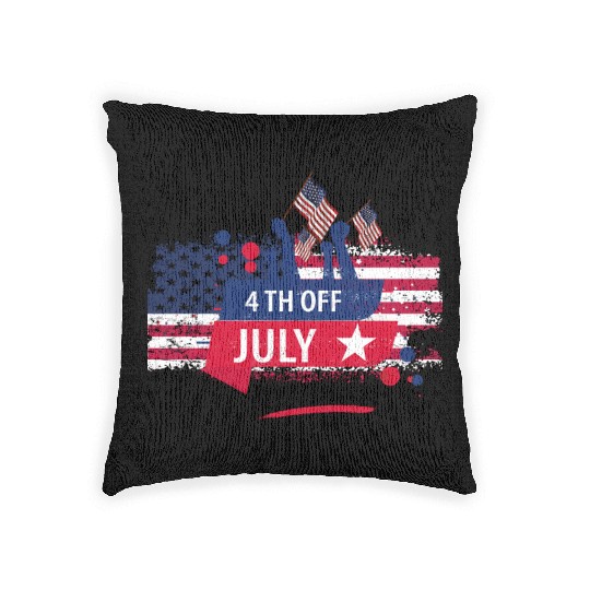 Independence Day, US Happy Independence Day 4th. Woven Pillows
