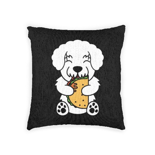 Bichon Frise Taco Lover Woven Pillows