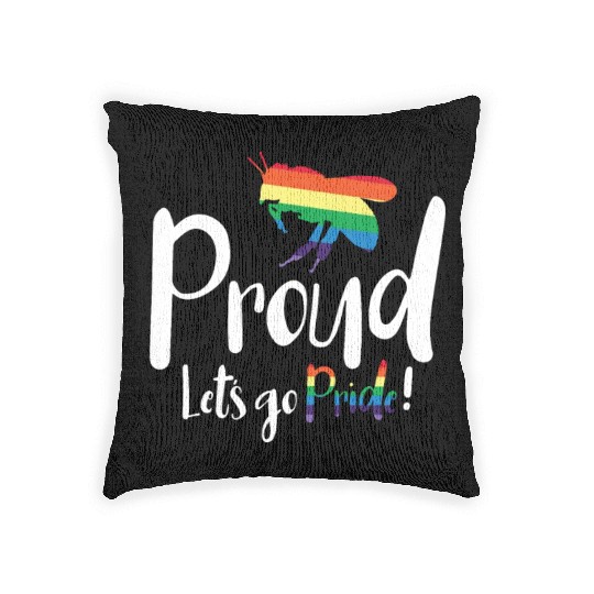 Bee Proud Let's Go Pride! LGBTQ Pride Month Gay Woven Pillows