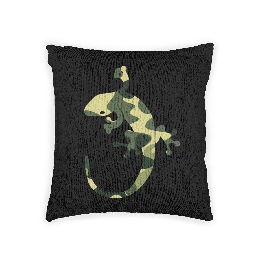 Green camouflage geico Woven Pillows