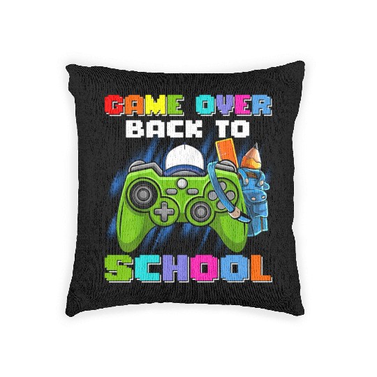 Game Over Back To School Woven Pillows