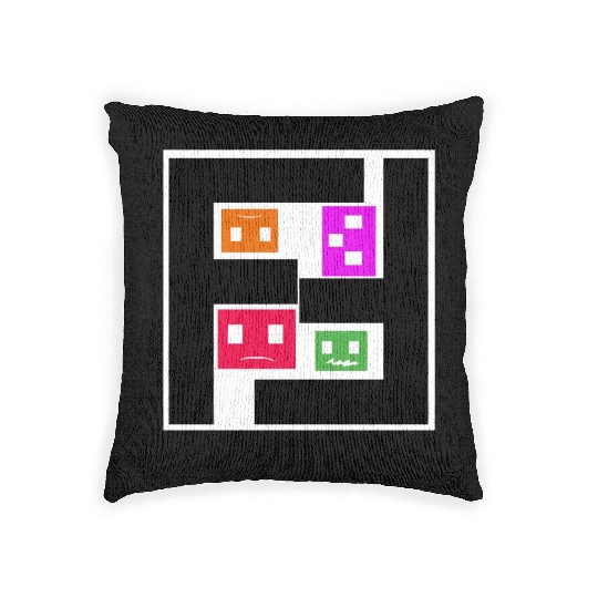 Geometric Cubes In Game - multi-sided cubes Woven Pillows