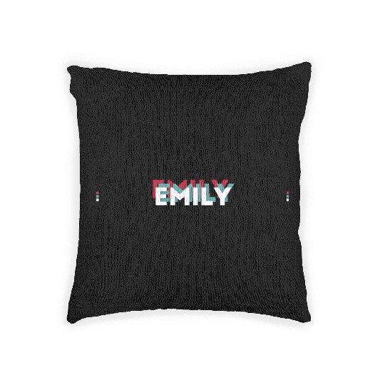 Emily Name - Funny Name Emily 80s theme Woven Pillows