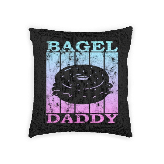 bagel dad 4 Woven Pillows