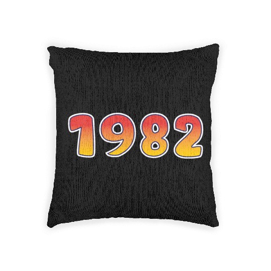 1982 Happiness Year In Orange - Yellow Design Woven Pillows