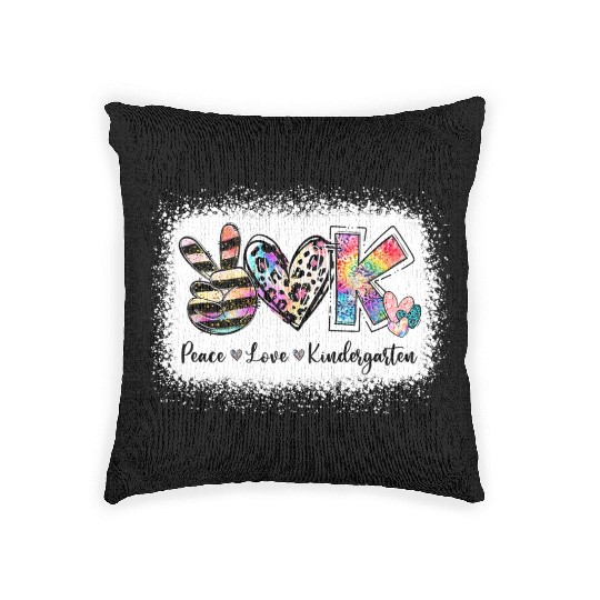 Grade Teacher Peace Love Kindergarten Team Kinder Woven Pillows
