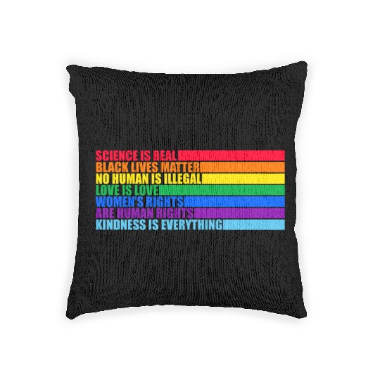 Science Is Real Black Lives Matter Love Is Love Woven Pillows