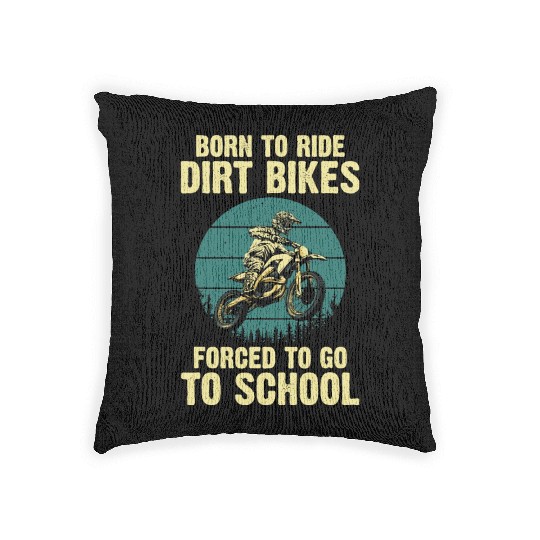 Cute Dirt Bike Art For Men Women Motorcycle Woven Pillows