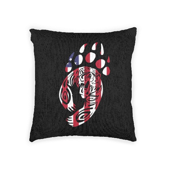 Bear Paw America USA Flag Merica US Stars Stripes Woven Pillows